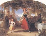 Thomas Uwins A Italian Mother Teaching her child the Tarantella china oil painting reproduction